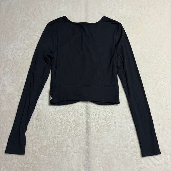 Vuori Womens Long Sleeve Cove Twist Tee Size XL Black Ribbed Athleisure VW1114 - Picture 6 of 12